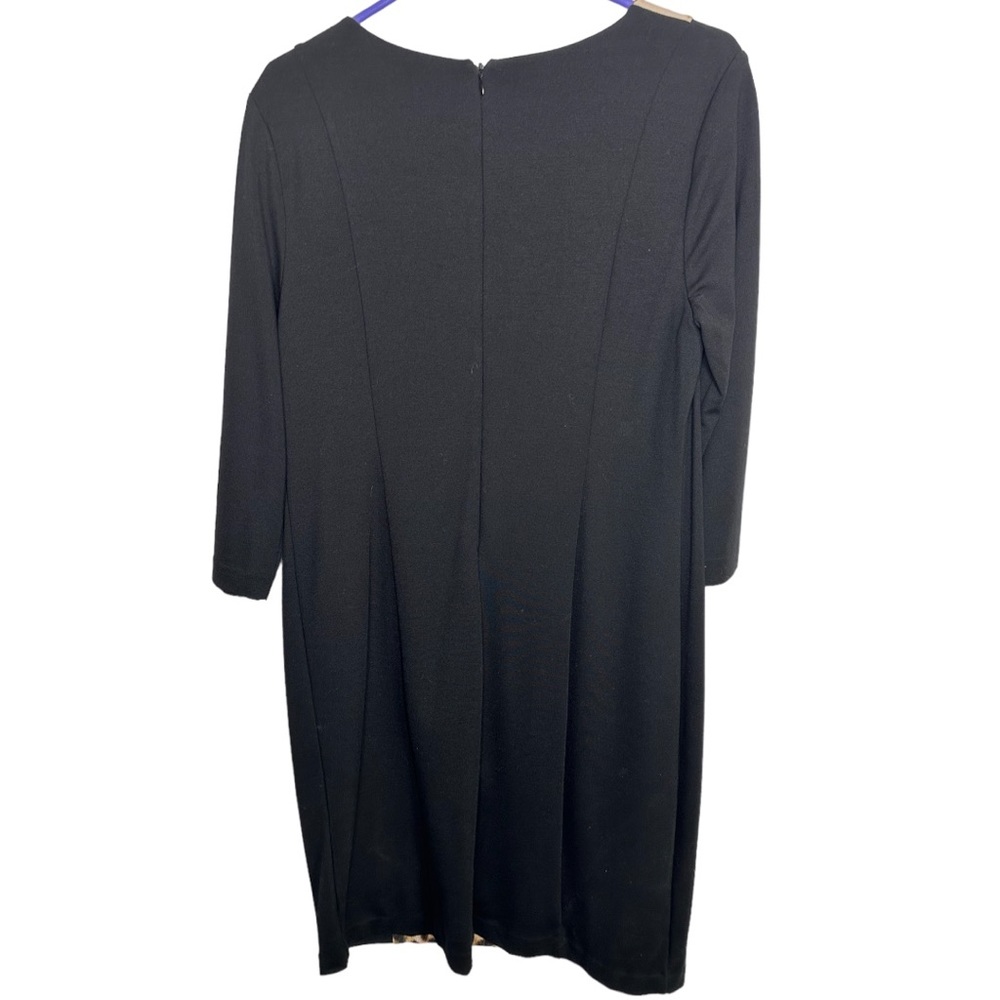 Chico's Black Dress with Leopard Print Panel Size 1.5 (8-10) - Picture 4 of 10